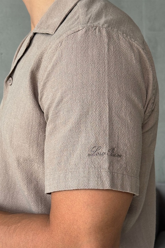Мужская рубашка Loro Piana бежевого цвета
