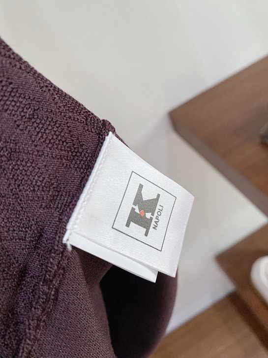 Вязаное поло коричневого цвета Kiton premium