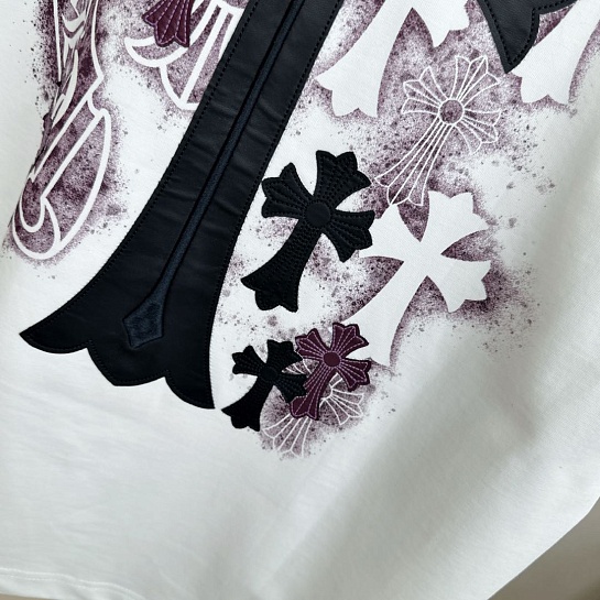 Белая оверсайз футболка Chrome Hearts Premium