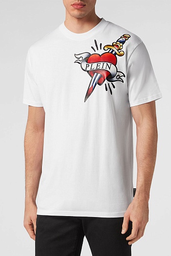 Мужская белая футболка Philipp Plein SS Love   