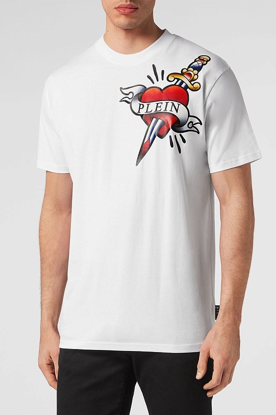 Мужская белая футболка Philipp Plein SS Love