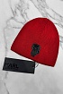 Мужская шапка красного цвета Karl Lagerfeld logo-patch
