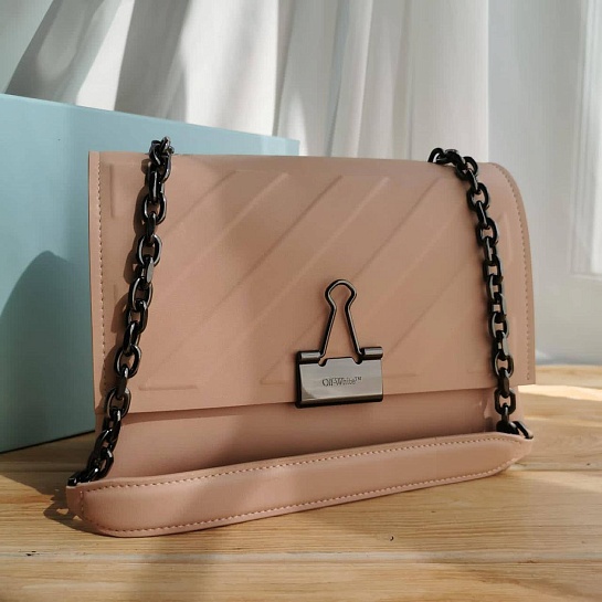 Женская кожаная сумка Off-White 25x18 см