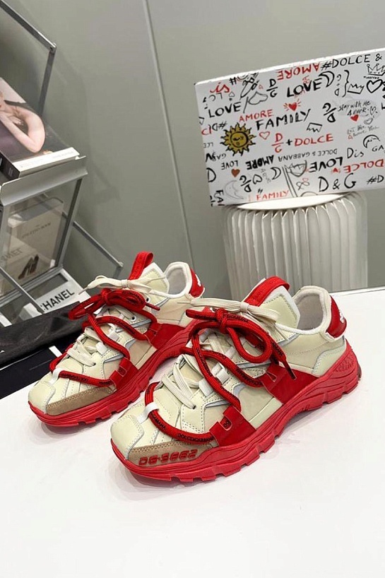 Комбинированные кроссовки Dolce & Gabbana Space - Red / Beige