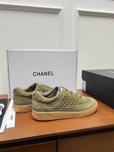 Женские замшевые кроссовки Chanel premium   
