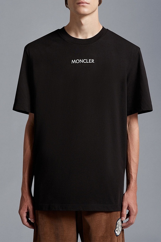 Футболка чёрного цвета Moncler graphic-print