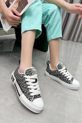 Женские кроссовки Dior Oblique B23 low-top - Black   