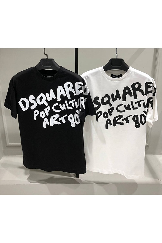 Мужская белая футболка Dsquared2 Pop '80s