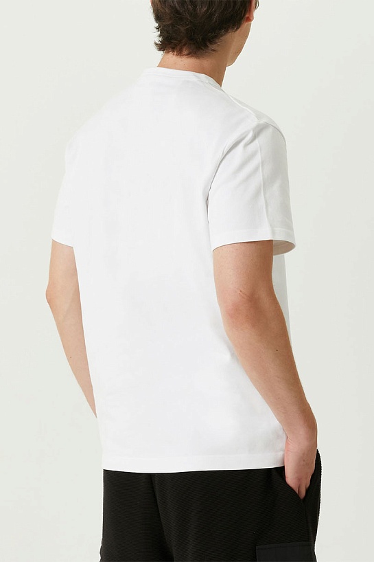 Мужская белая футболка Alexander McQueen Skull black logo-print