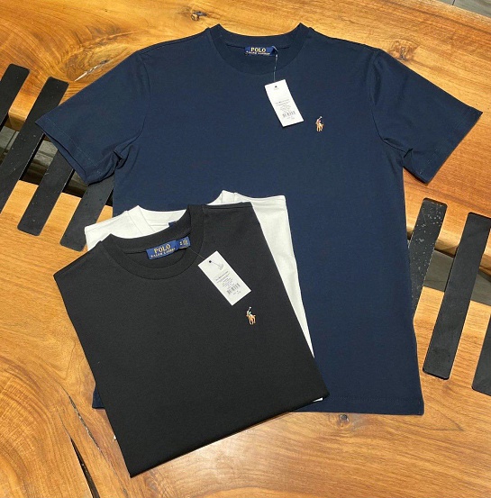 Футболка синего цвета Polo Ralph Lauren pony-embroidered