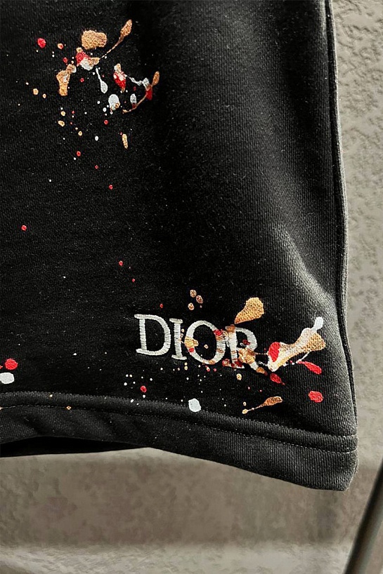 Чёрные шорты Dior Paint Splatter