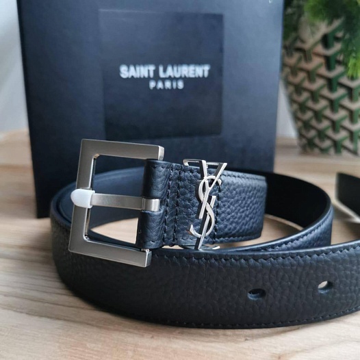 Кожаный ремень Yves Saint Laurent Cassandre (ширина 2 / 3 см)   