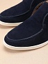 Замшевые лоферы с меховой стелькой Loro Piana Open Walk - Navy
