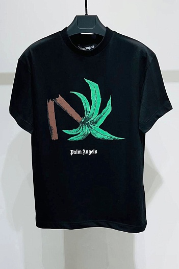 Чёрная футболка Palm Angels Broken Palm print   