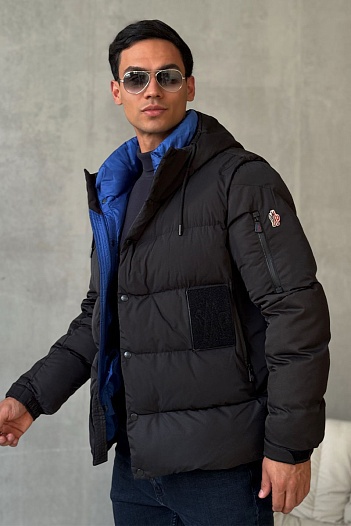 Мужская утеплённая куртка Moncler чёрного цвета   