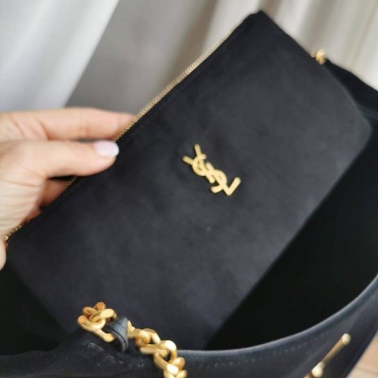 Замшевая сумка Yves Saint Laurent 35x27 см - Black