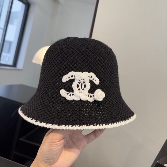 Чёрная вязаная панама Chanel premium