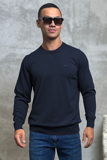 Джемпер тёмно-синего цвета Hugo Boss logo-embroidered   