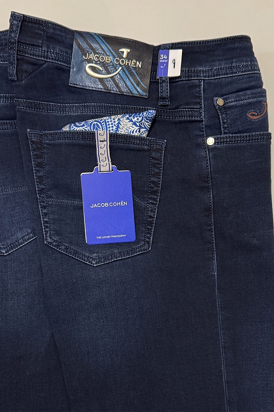 Мужские тёмно-синие джинсы Jacob Cohen straight