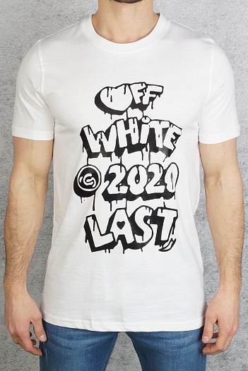 Удлинённая мужская футболка Off-White - White   