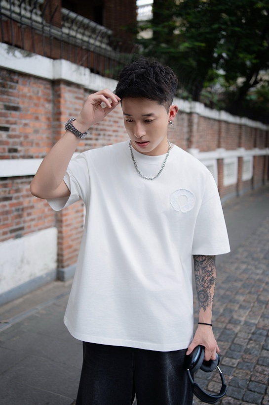 Белая оверсайз футболка Chrome Hearts Premium