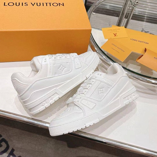 Женские кожаные кроссовки Louis Vuitton Trainer Monogram - White   