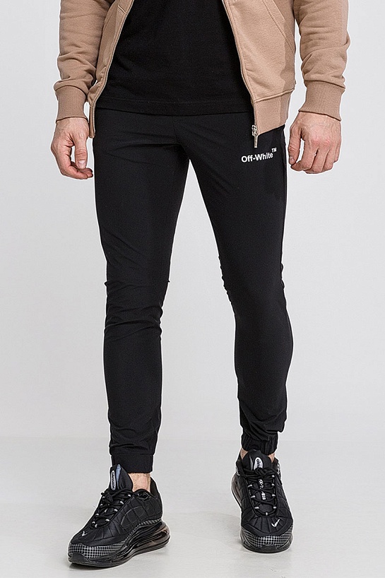 Мужские чёрные джоггеры Off-White logo-print