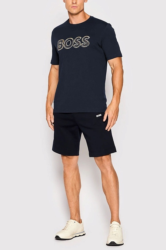 Мужская футболка Hugo Boss тёмно-синего цвета