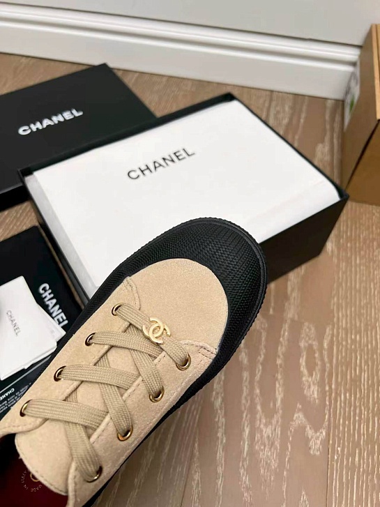 Женские замшевые кеды Chanel premium