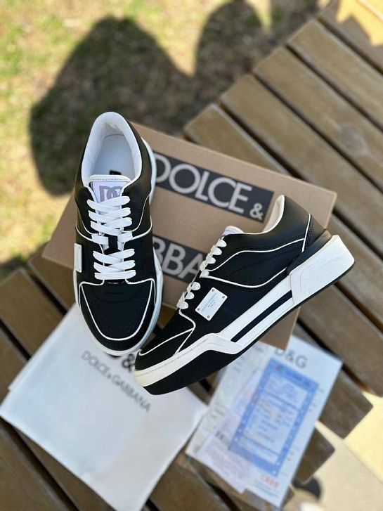 Женские кожаные кроссовки Dolce & Gabbana New Roma - Black / White