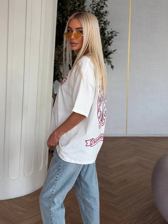 Женская оверсайз футболка Chrome Hearts premium