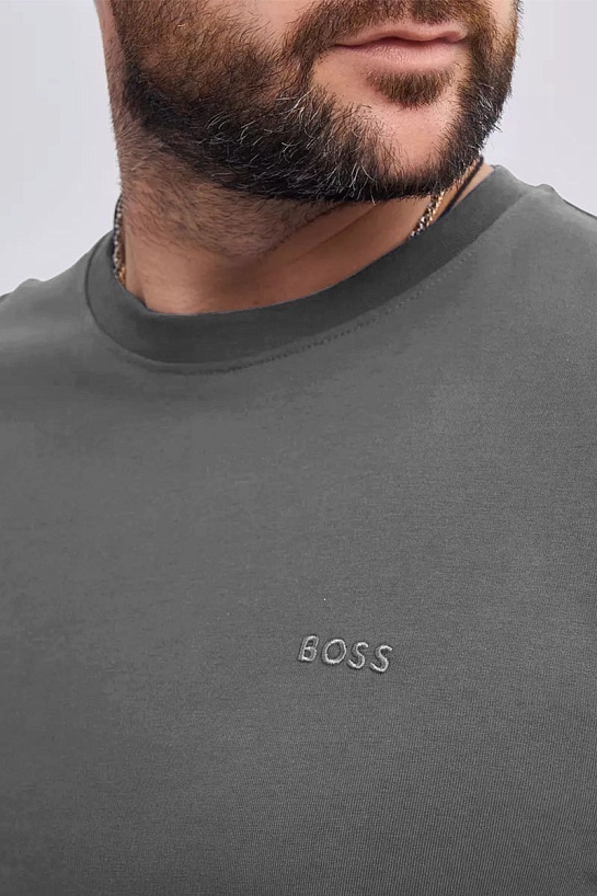 Мужской лонгслив Hugo Boss серого цвета
