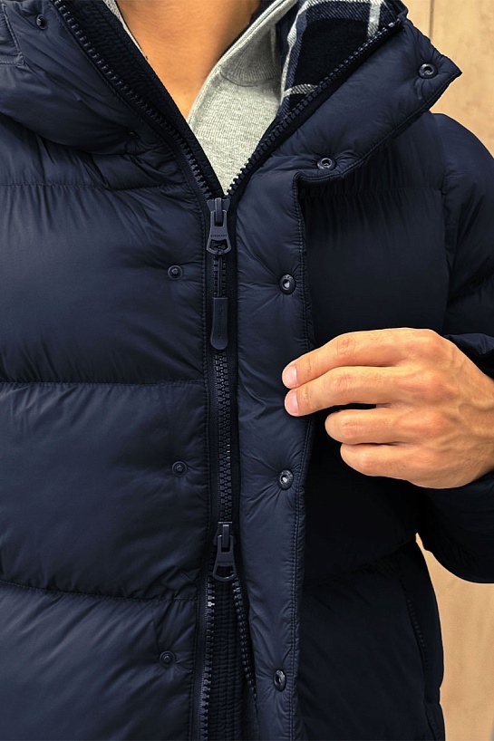 Синяя куртка со съёмными рукавами Burberry Lockwell logo-patch