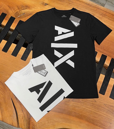 Мужская белая футболка Armani Exchange logo-print   