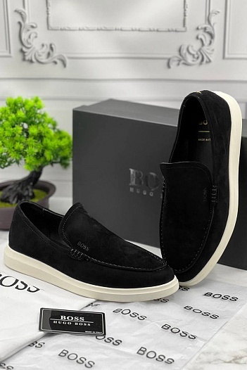 Мужские замшевые лоферы Hugo Boss Randy - Black   
