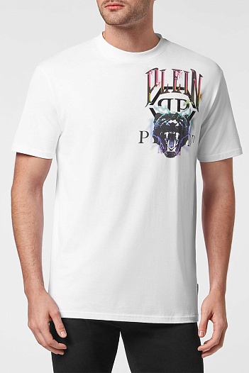 Мужская белая футболка Philipp Plein logo-print   