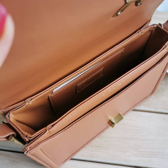 Кожаная сумка Yves Saint Laurent Solferino Lock 23x16 см - Brown