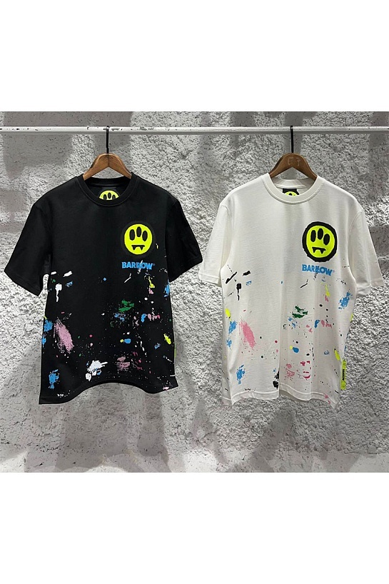 Чёрная оверсайз футболка Barrow logo-print paint-splatter