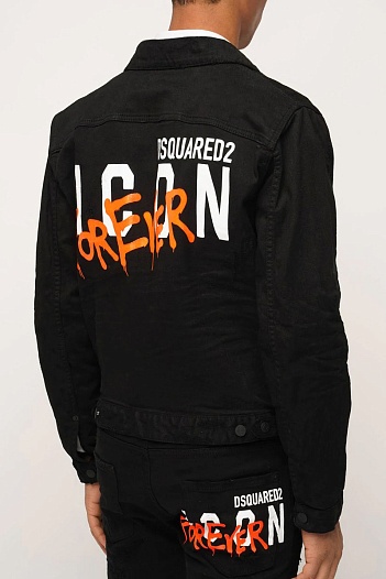 Чёрная джинсовая куртка Dsquared2 Icon Forever logo-print   