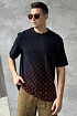 Чёрная оверсайз футболка Louis Vuitton Monogram Gradient