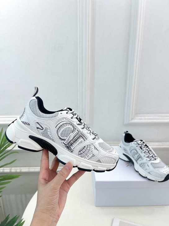 Женские кроссовки Dior Chrono Premium - White / Grey