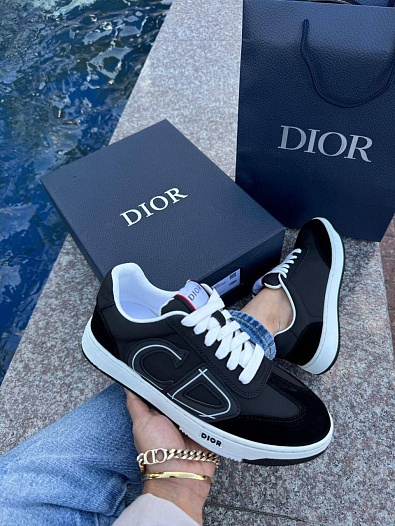 Женские комбинированные кроссовки Dior - Black   