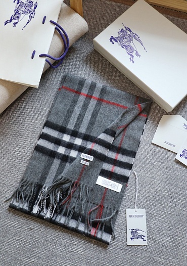 Шарф Burberry two-tone Check premium 168x30 см - Grey   