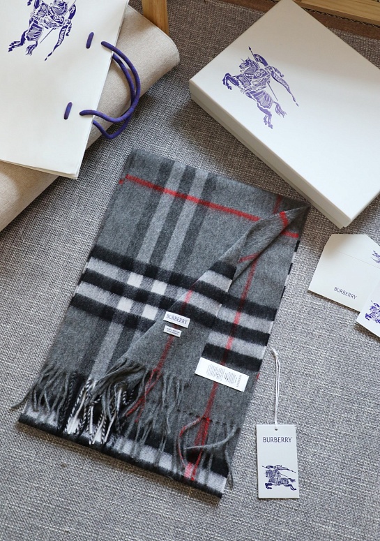 Шарф Burberry two-tone Check premium 168x30 см - Grey