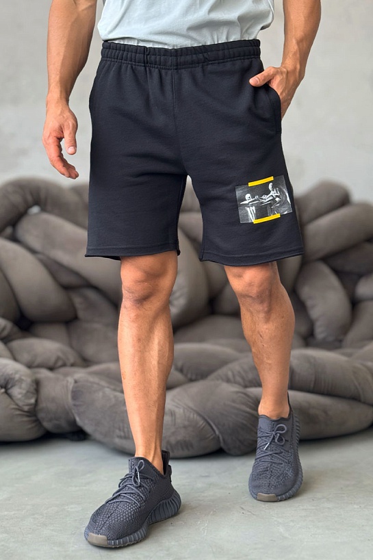 Чёрные мужские шорты Off-White Caravaggio print