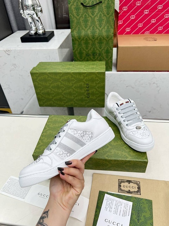 Женские комбинированные кроссовки Gucci GG Screener Premium