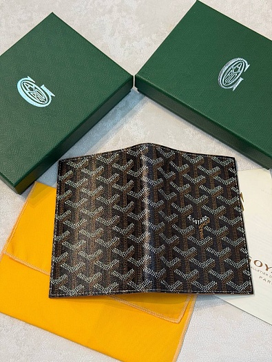 Кожаная обложка для паспорта Goyard Grenelle premium 14x10 см   