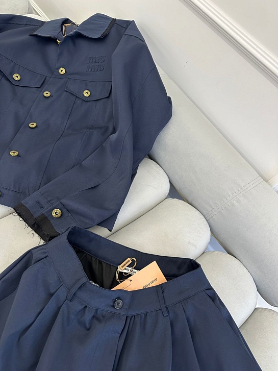 Женский синий костюм MIU MIU