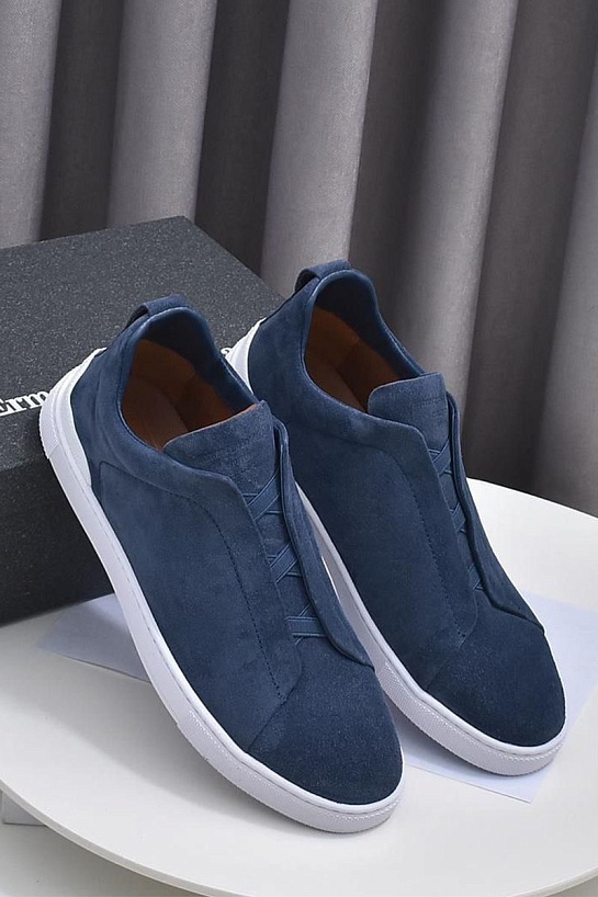 Замшевые кроссовки Ermenegildo Zegna Triple Stitch low-top - Blue