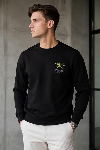 Мужской свитшот чёрного цвета Kenzo logo-print   